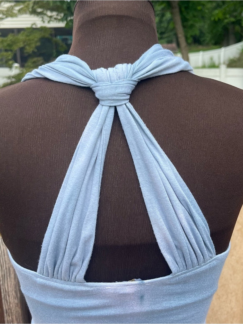 Sky Halter Maxi Dress in Light Blue and Rose Ombre - Picture 6 of 7